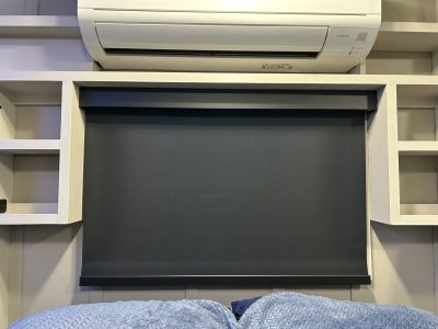 Installed curtains over all windows